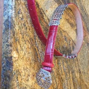 Brighton red leather belt